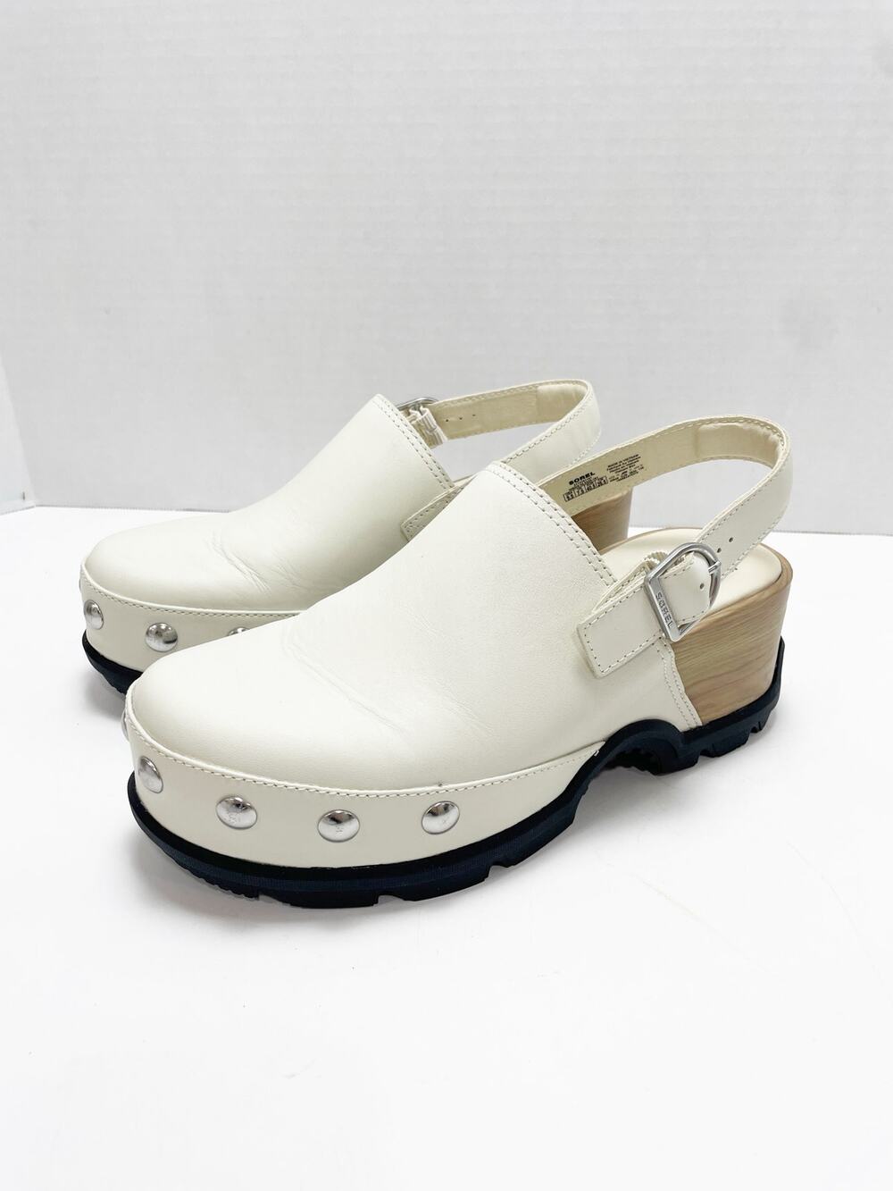 Sorel Roam’n Clog RVT Women's Clog White Studded Sling Back 9.5